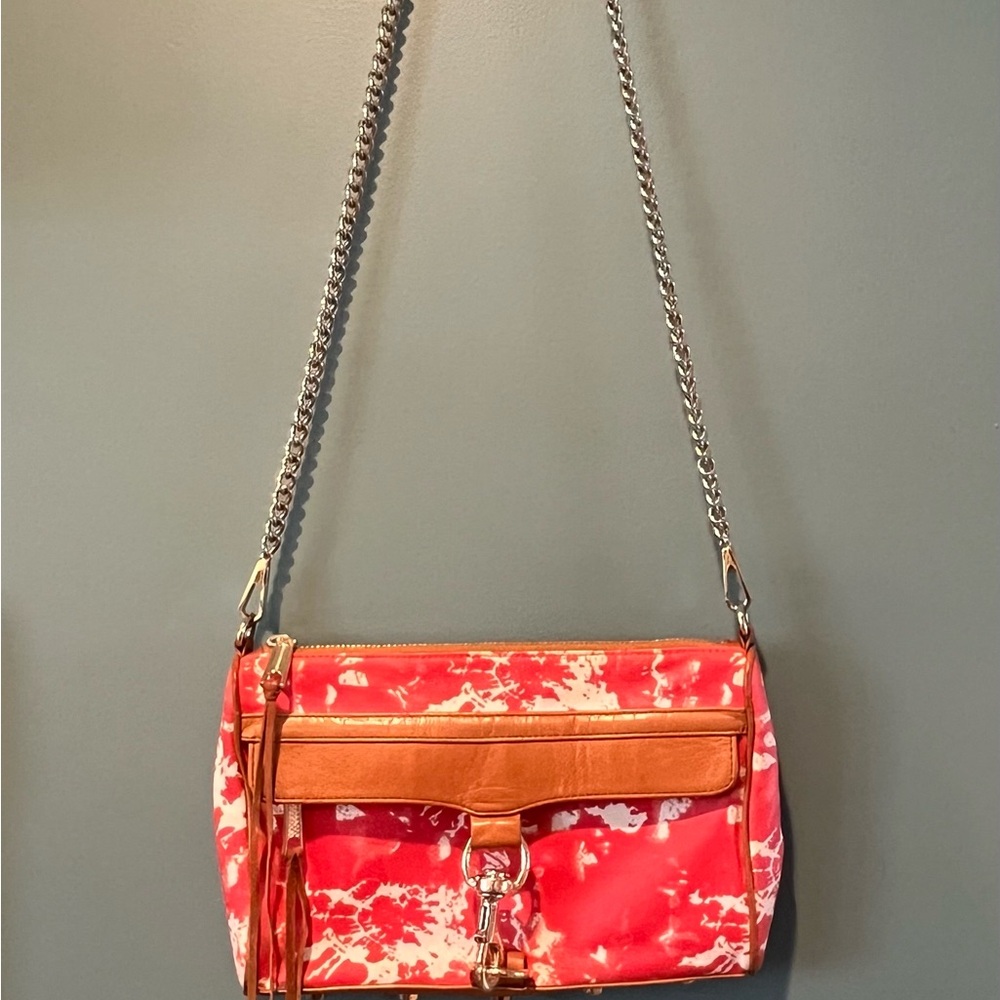 Rebecca Minkoff Leather Crossbody Bag detachable chain strap studded tassels